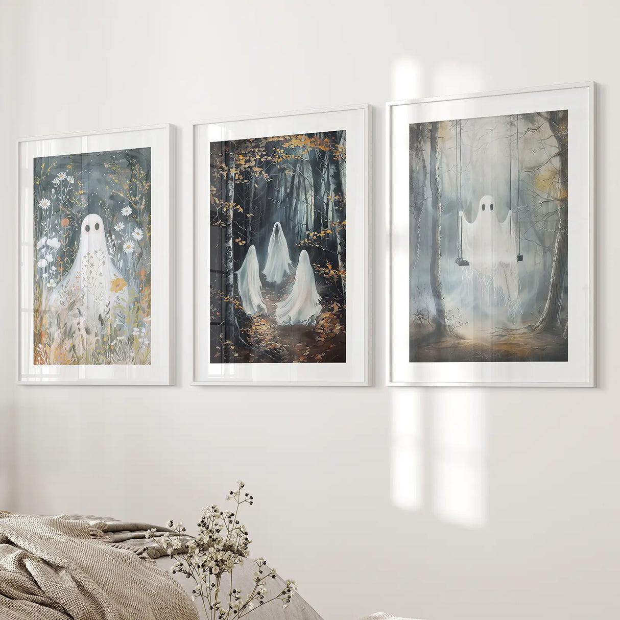 Halloween Ghost Print Trendy Gothic Home Decor