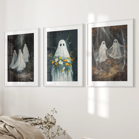 Halloween Ghosts in the Forest Wall Art Prints
