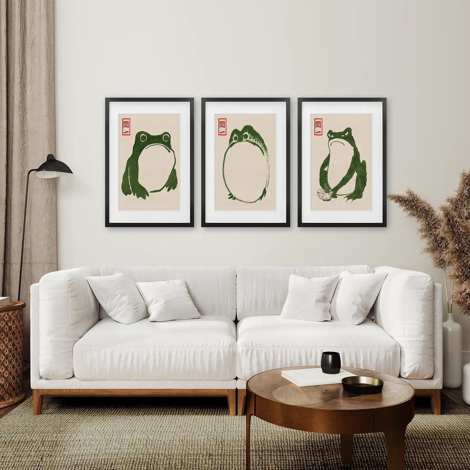 Japanese Matsumoto Hoji Frog Wall Art Print Set