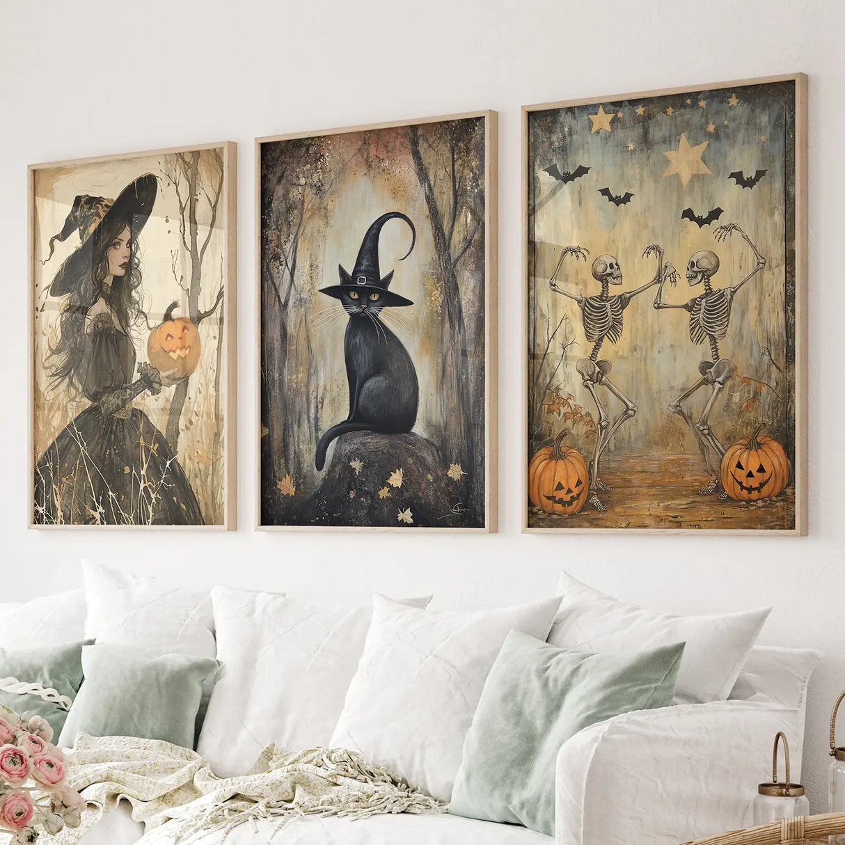 Witchy Halloween Fall Decor Modern Wall Art Print