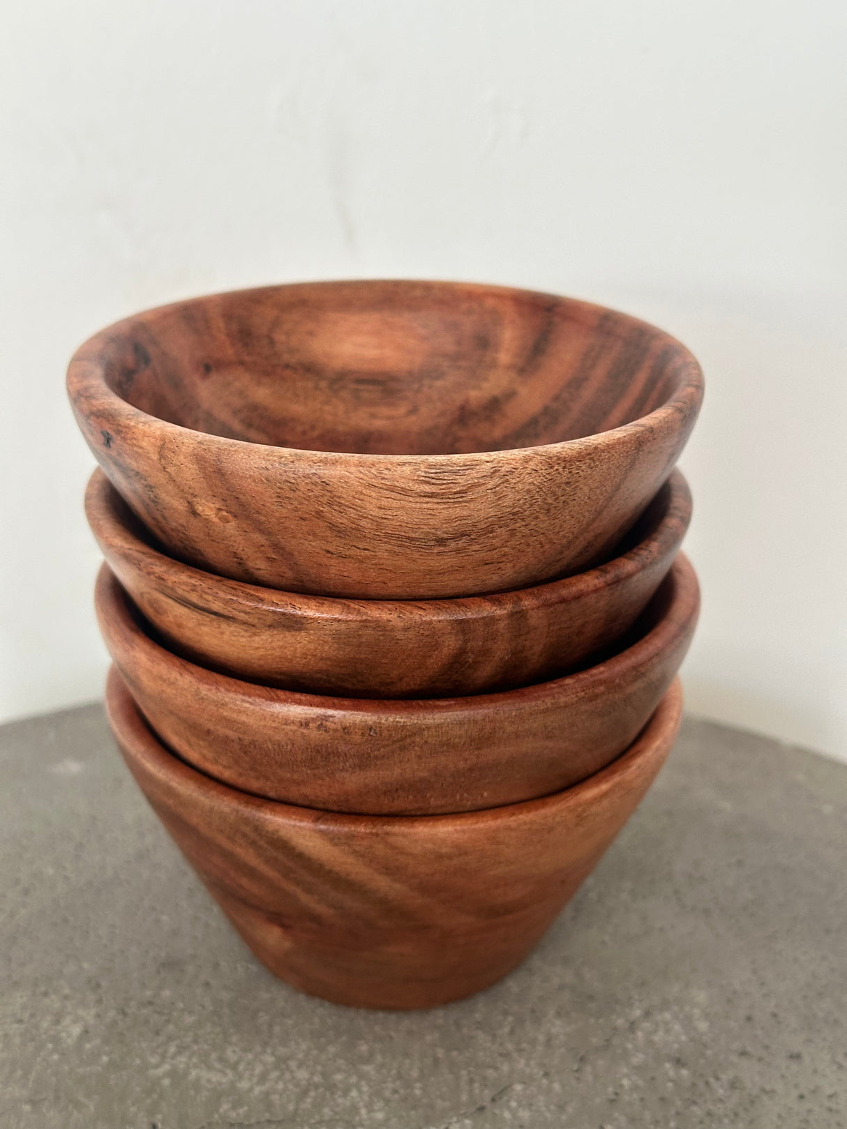 Teak Wood Small Serving Bowls - Set of 2 or 4