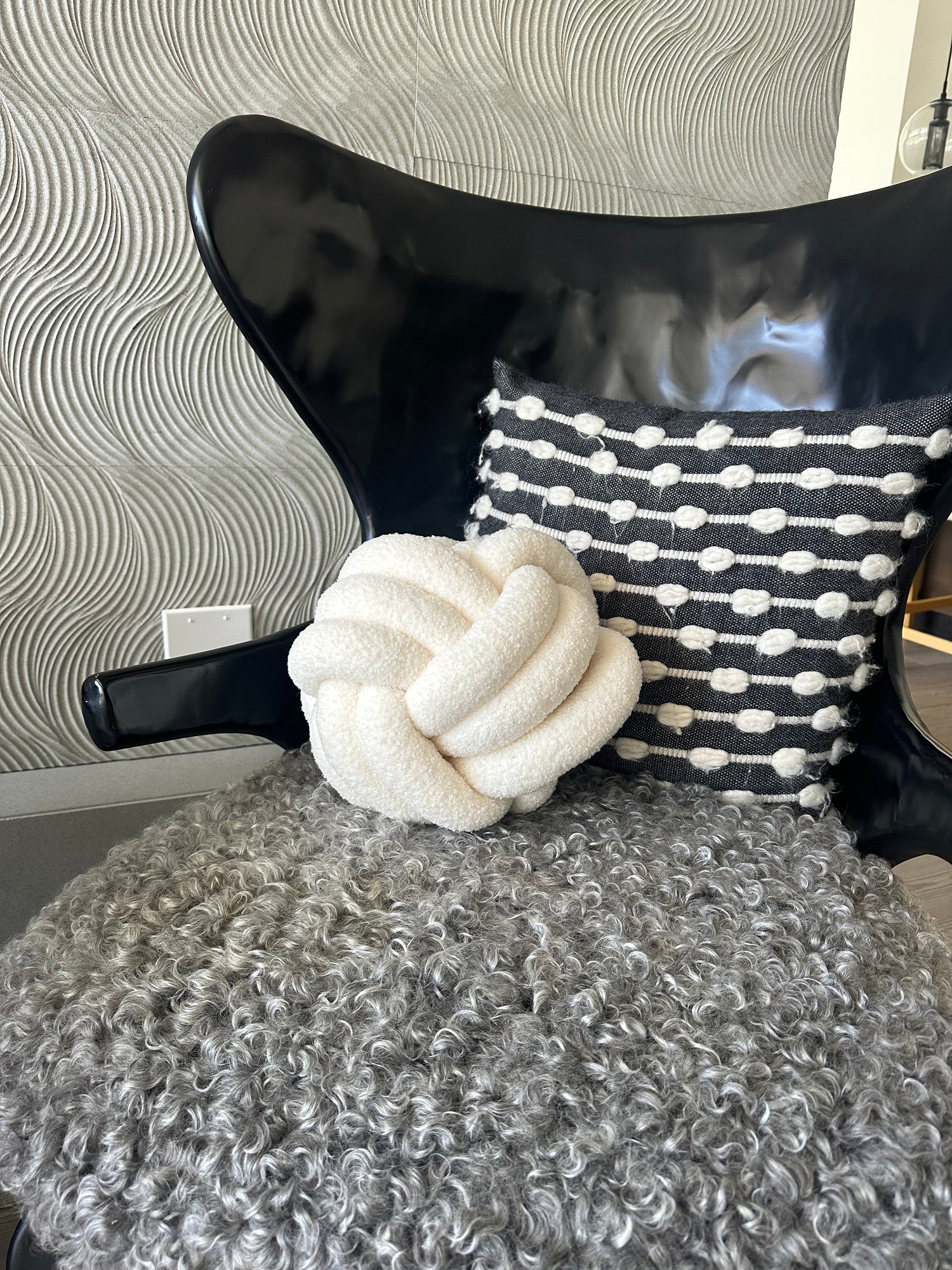 Knotted Plush Accent Pillow