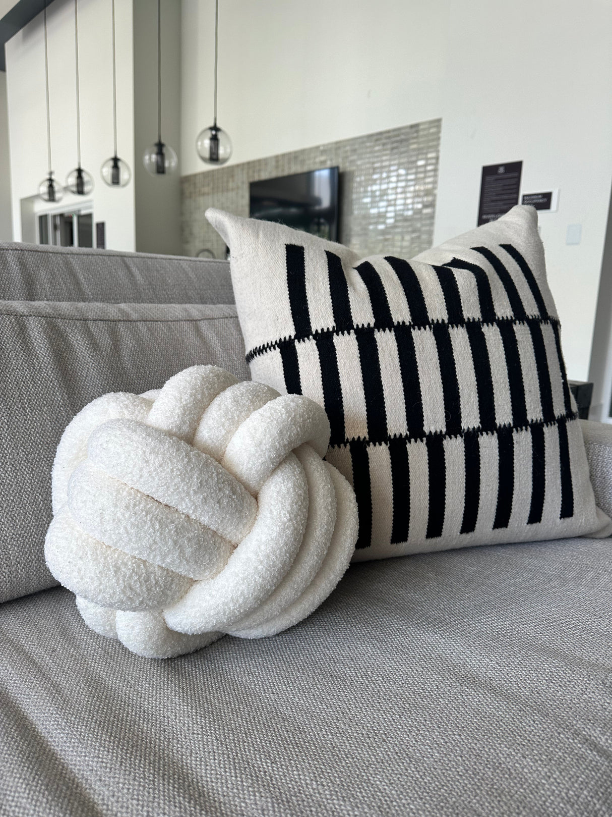 Knotted Plush Accent Pillow