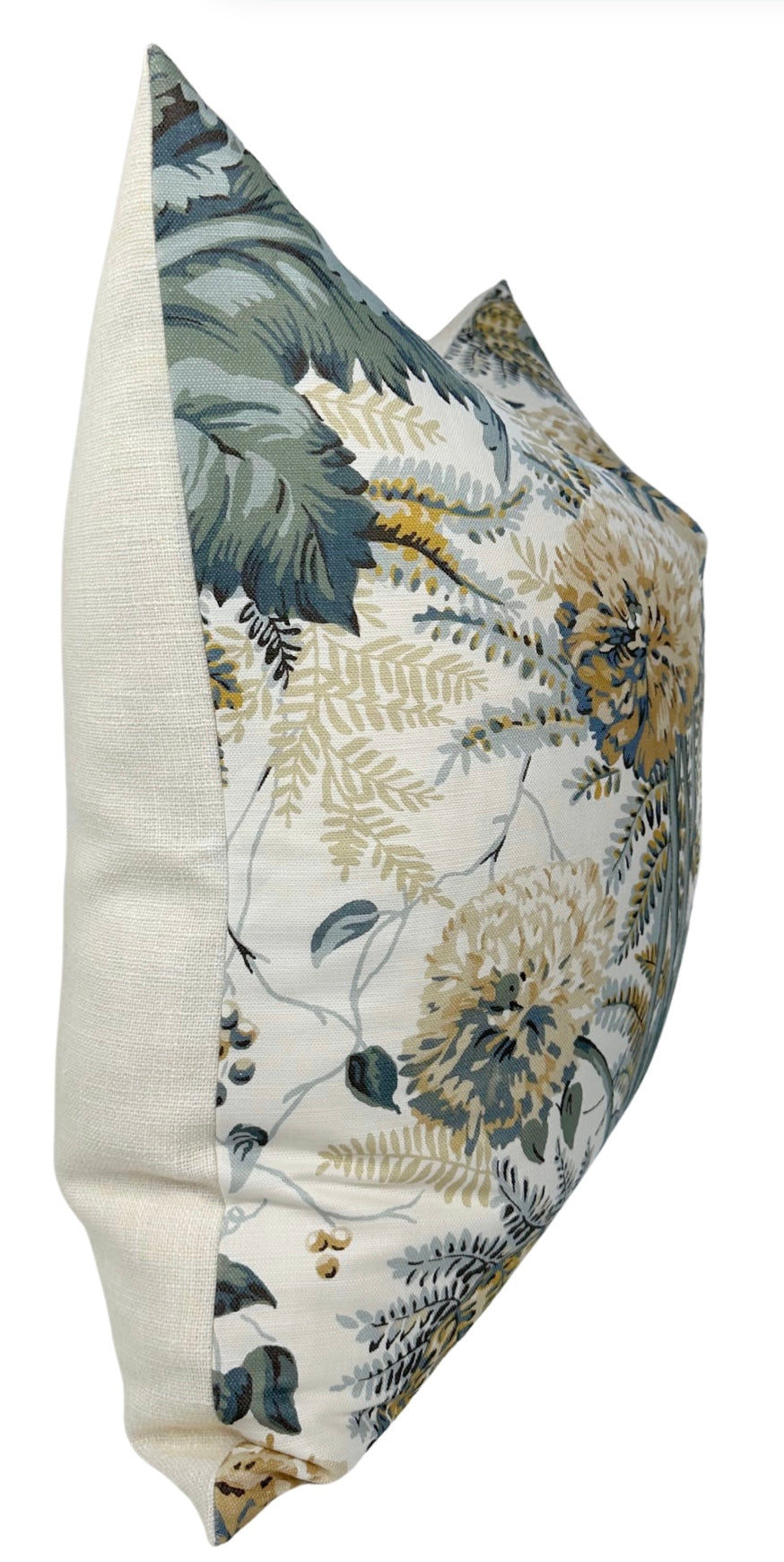 Dahlia Floral Pillow Cover in Blue