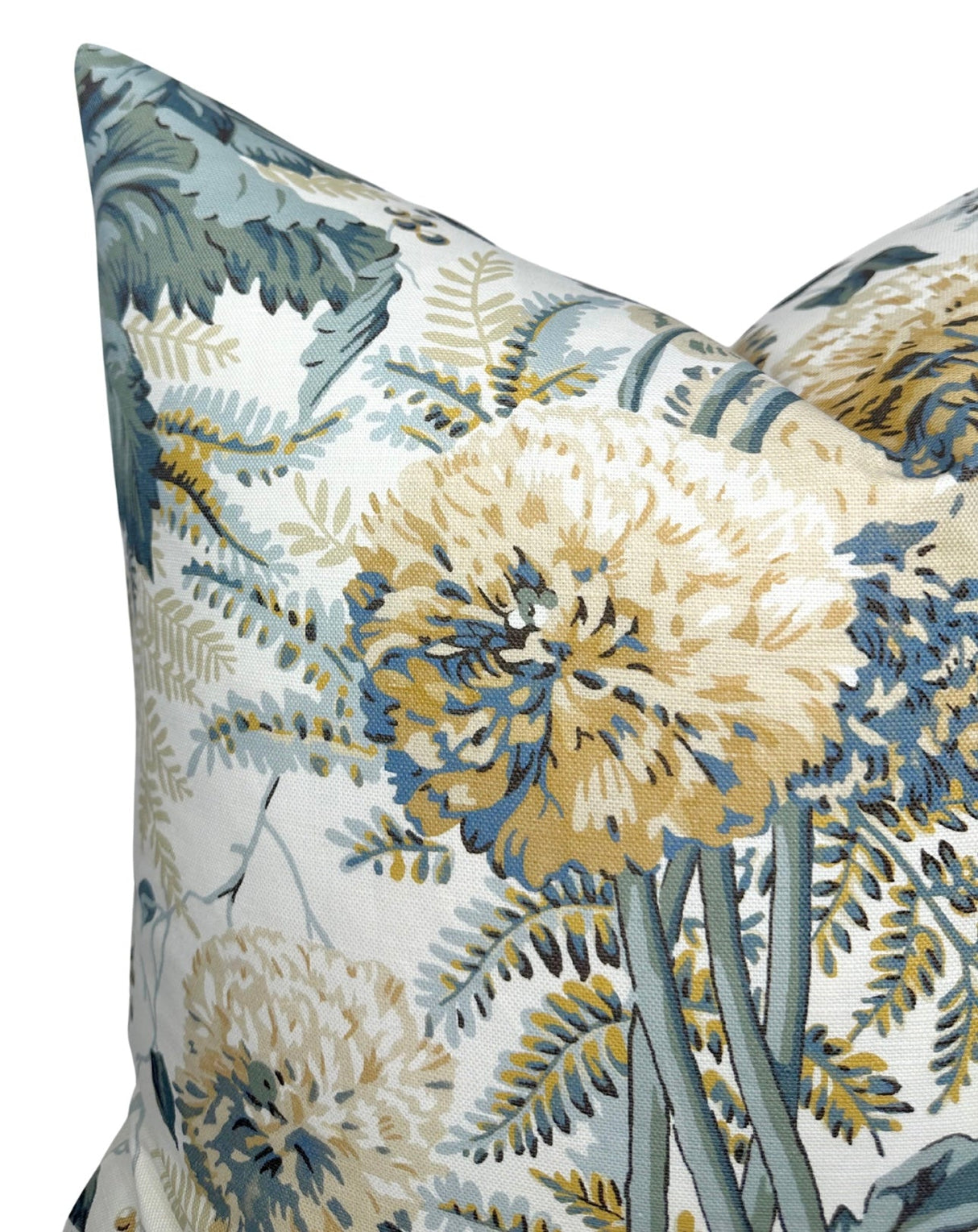 Dahlia Floral Pillow Cover in Blue