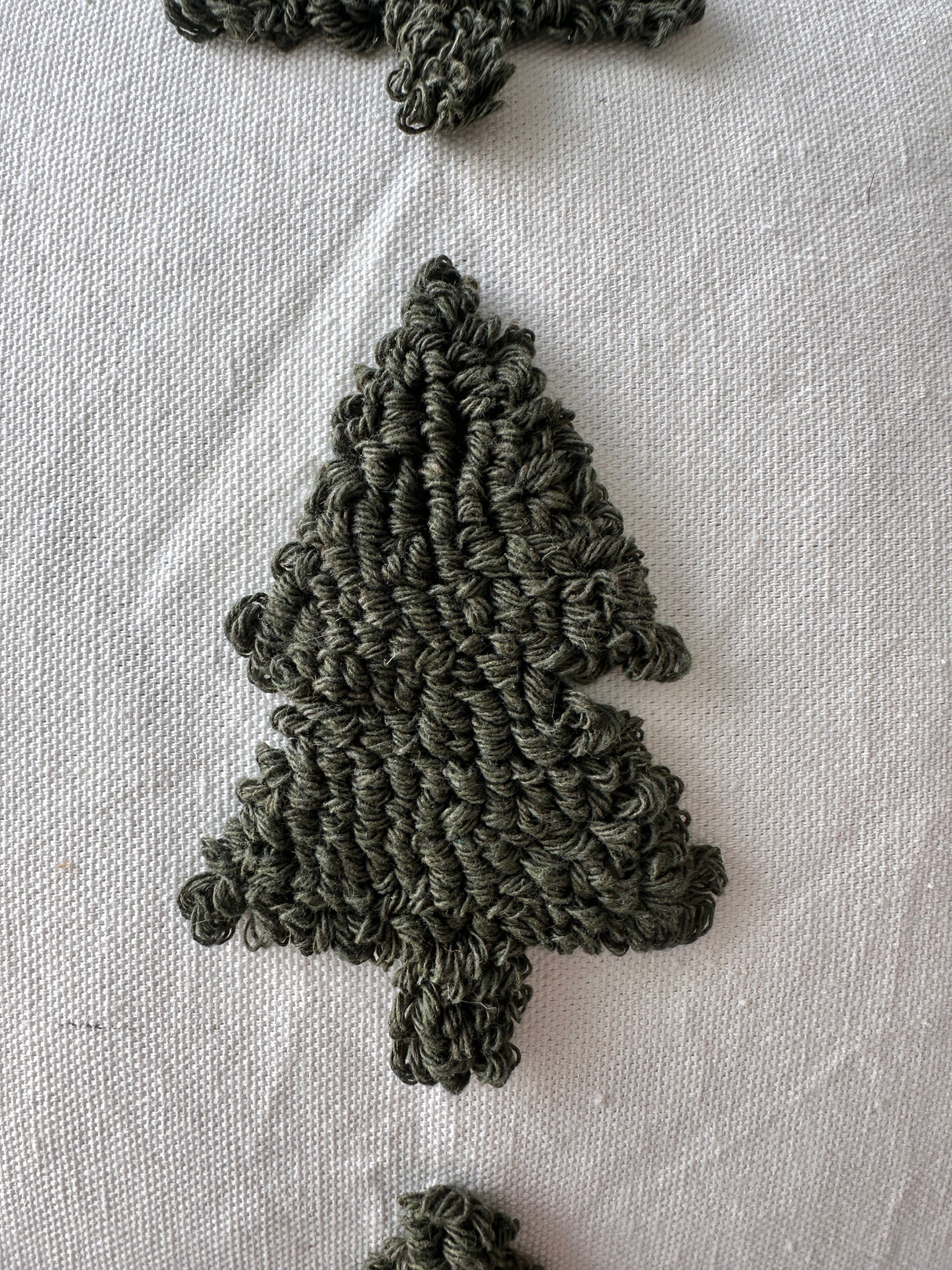 Tufted Christmas Tree Pillow Cover
