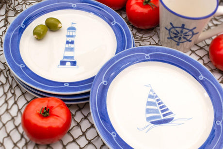 Ahoy Assorted Salad Plates, Set of 4 - Euro Ceramica