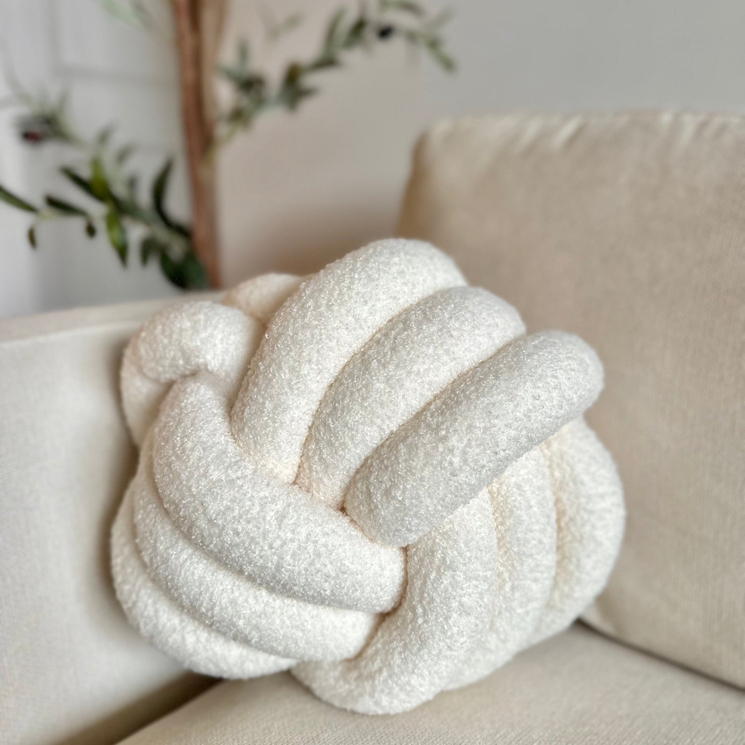 Knotted Plush Accent Pillow