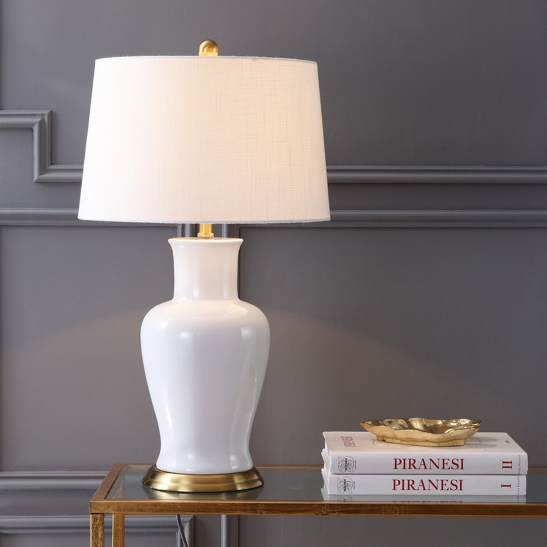 Ceramic-LED-Table-Lamp-White/Gold-Table-Lamps