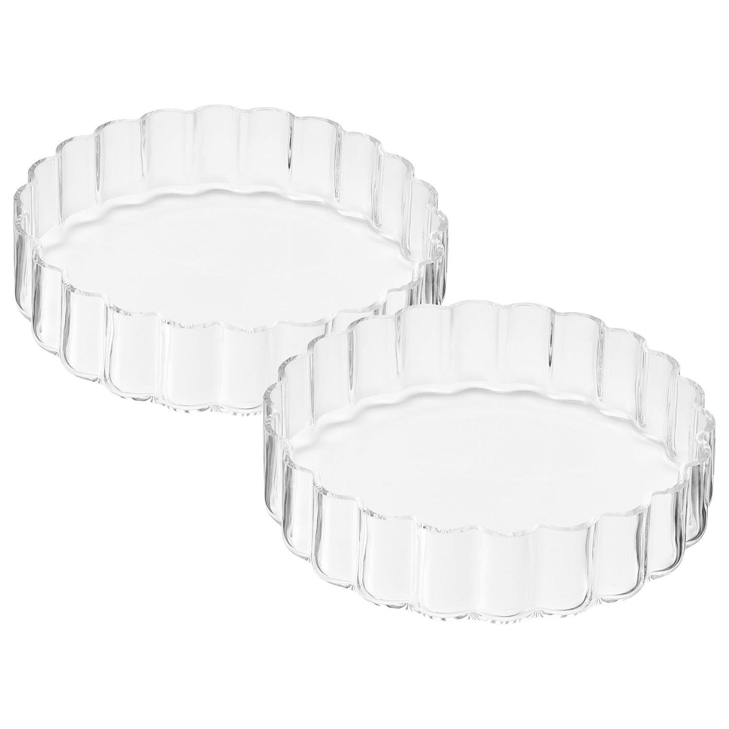Flower Plate Glassware, Set of 2