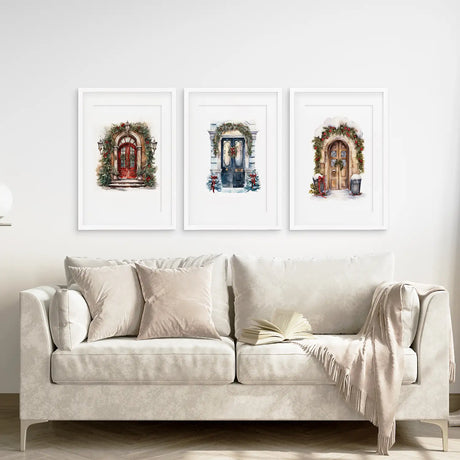 3 Piece Wall Decor Christmas Door Large Print