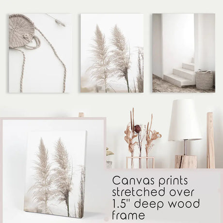 Natural Tones Boho Minimalist Wall Decor. Pampas Grass