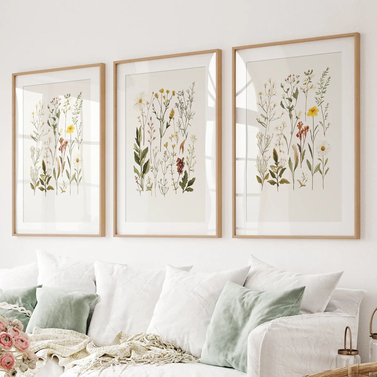 Wildflower Nature Prints. Modern Wall Art Decor