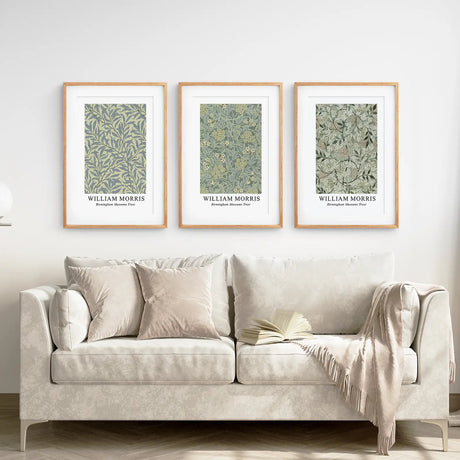 Large William Morris Floral Pattern Art Set Decor