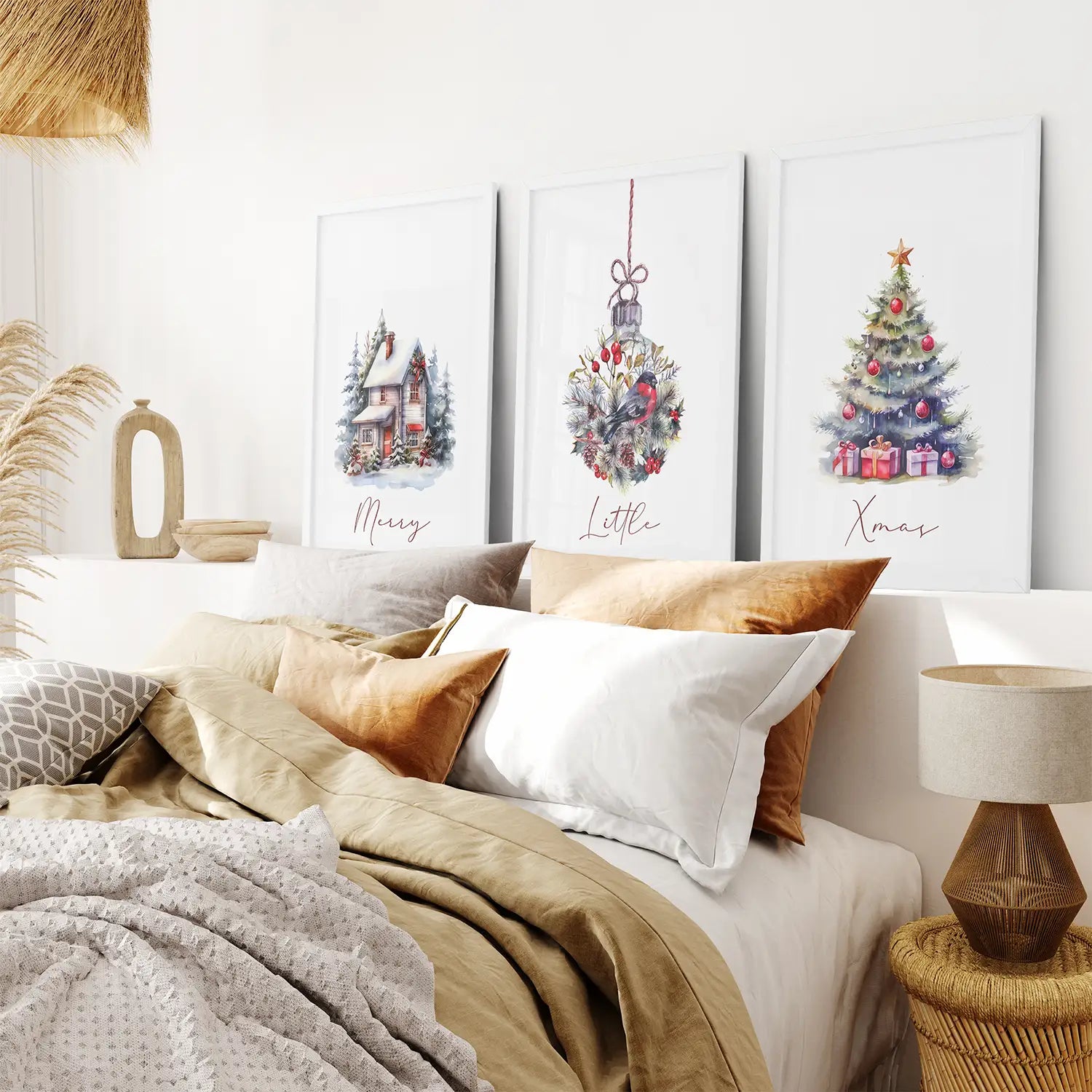 Painting Snowy Christmas Tree Nursery Wall Art