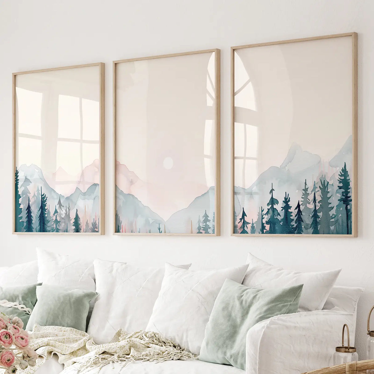 Forest and Mountain Landscape Painting Posters