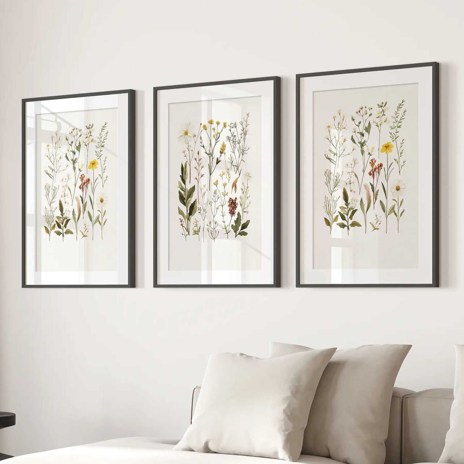 Wildflower Nature Prints. Modern Wall Art Decor