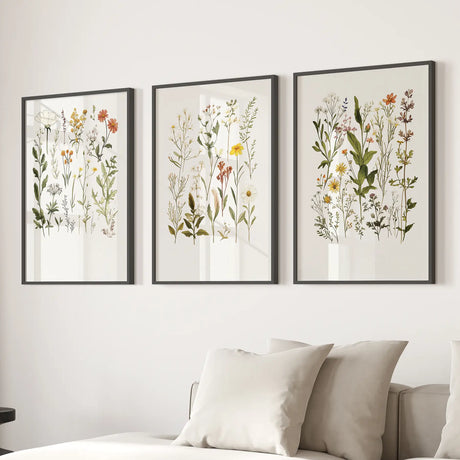 Watercolor Wildflower Floral Nursery Wall Art Set
