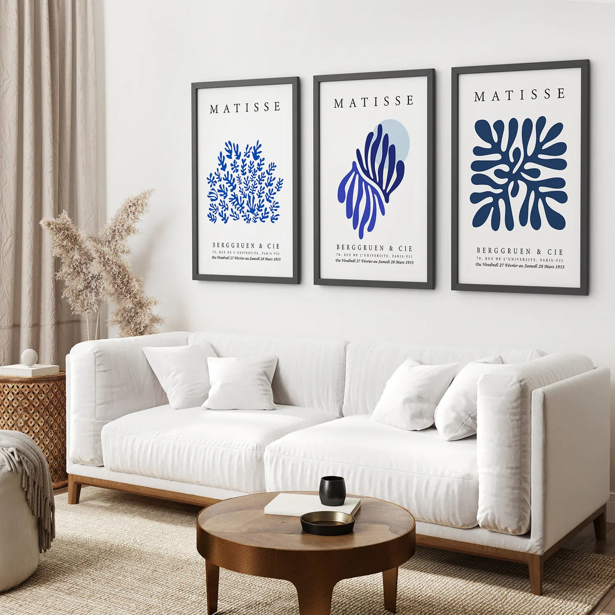 Navy Blue Henri Matisse Set of 3 Prints