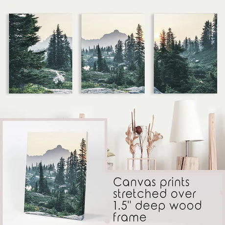 Mountain Forest. USA Wilderness Wall Art Set. Rampart Ridge