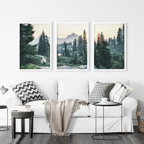 Mountain Forest. USA Wilderness Wall Art Set. Rampart Ridge