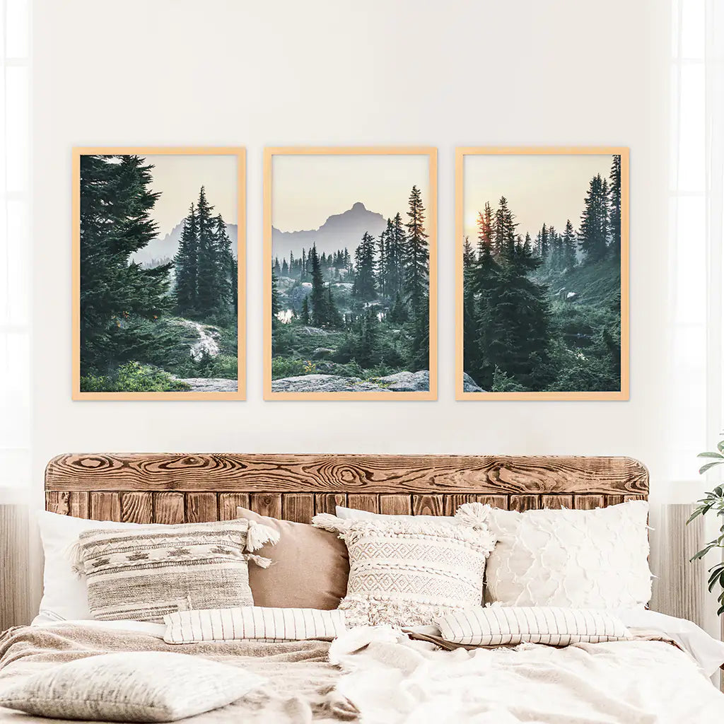 Mountain Forest. USA Wilderness Wall Art Set. Rampart Ridge
