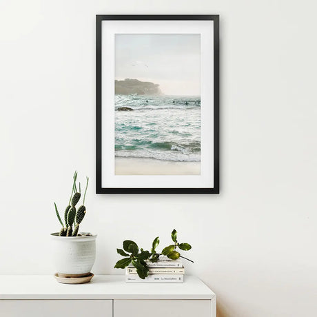 Nautical Coastline Photo. Ocean Waves and Rocks Print
