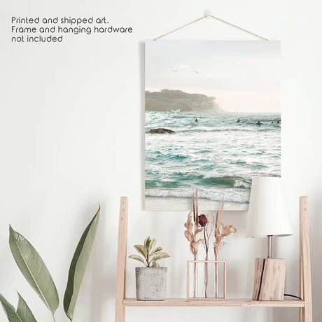 Nautical Coastline Photo. Ocean Waves and Rocks Print