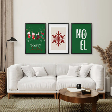 Trendy Green Christmas Holiday Art Nursery Decor