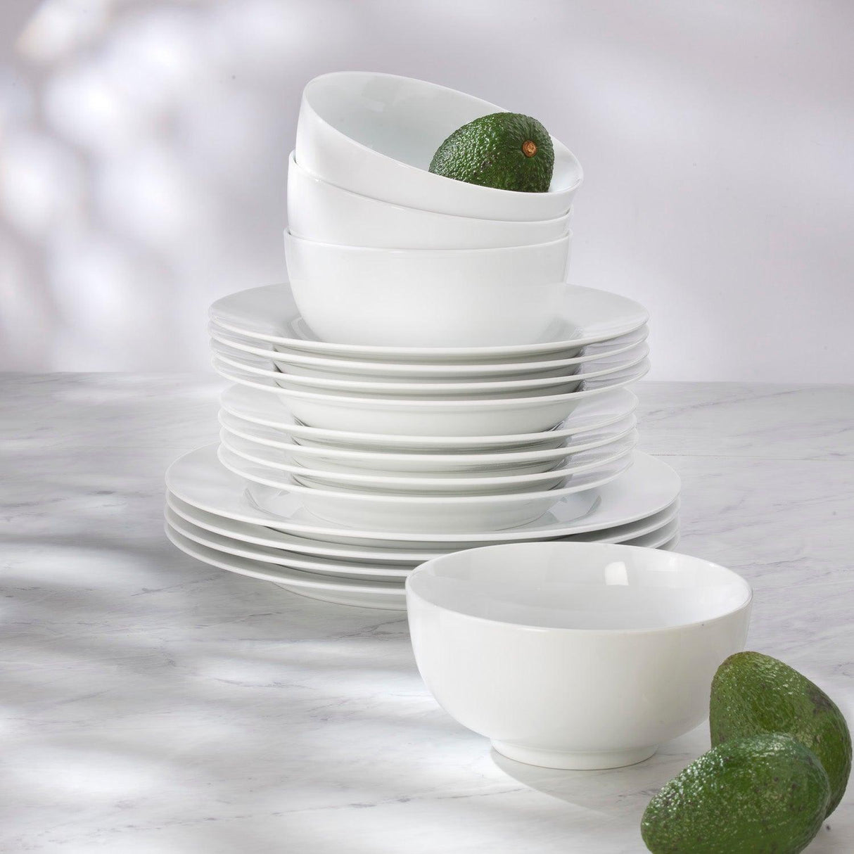 Essential Classic White Porcelain Dinnerware Set – 16 Piece