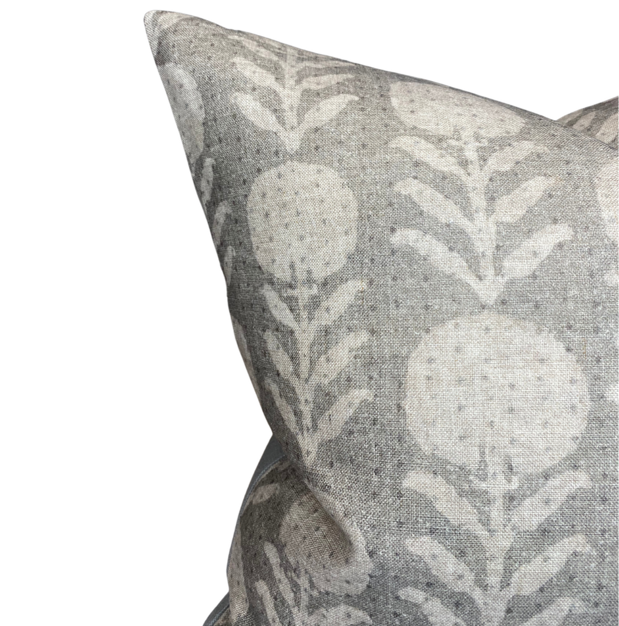 Zinnia Pillow Cover in Sand Grey, McLaurin + Piercy Textiles