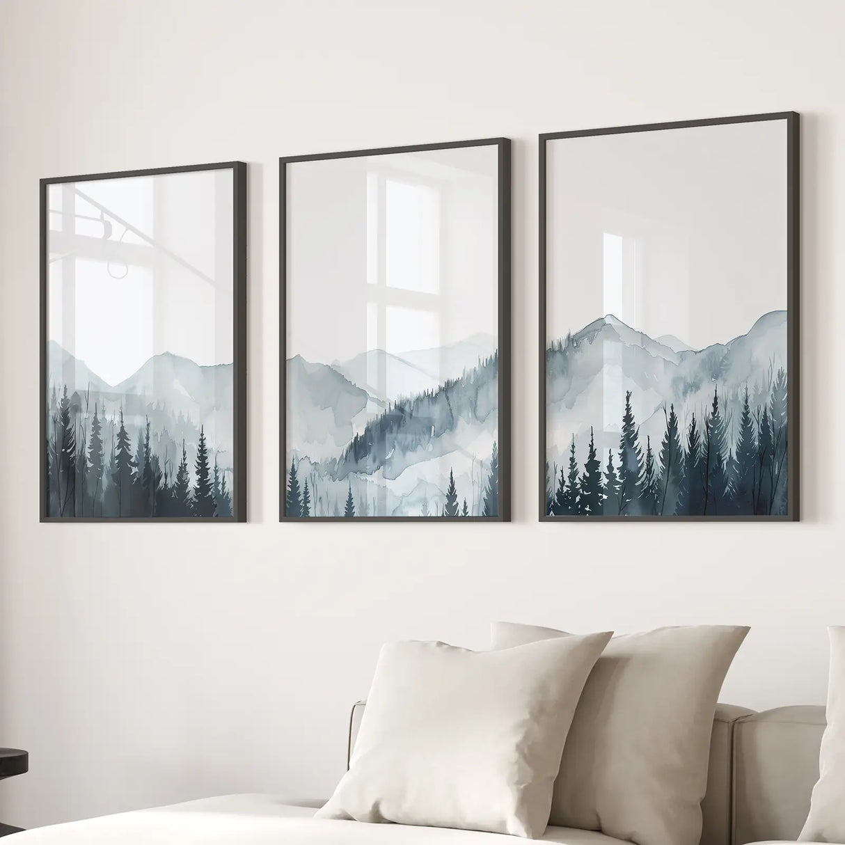 Watercolor Mountain Landscape Wall Art Posters