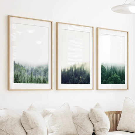 Modern Minimalist Forest Photography. Nordic Wall Art Set