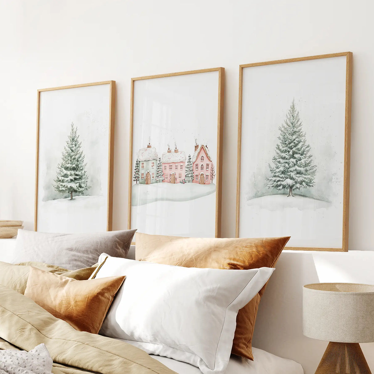 Winter Evergreen Tree Xmas Decor Wall Art Posters
