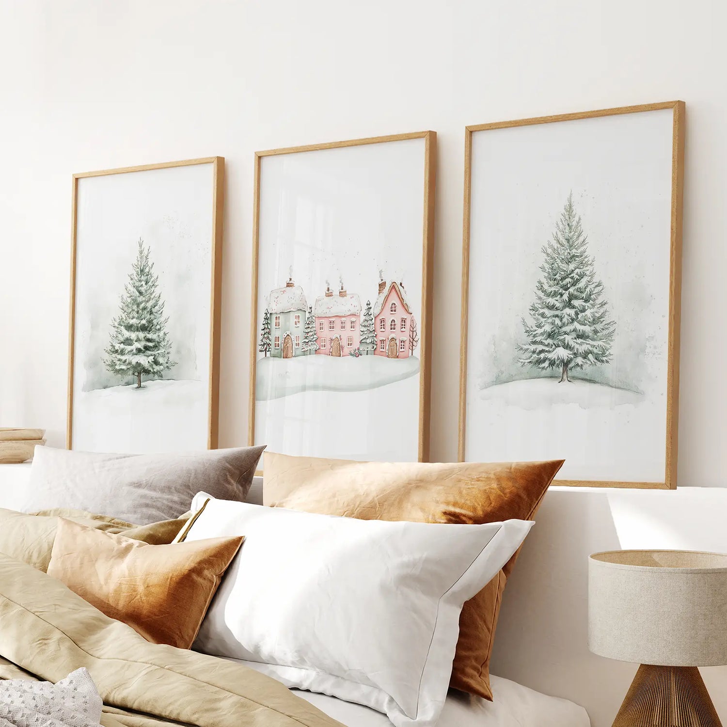 Winter Evergreen Tree Xmas Decor Wall Art Posters