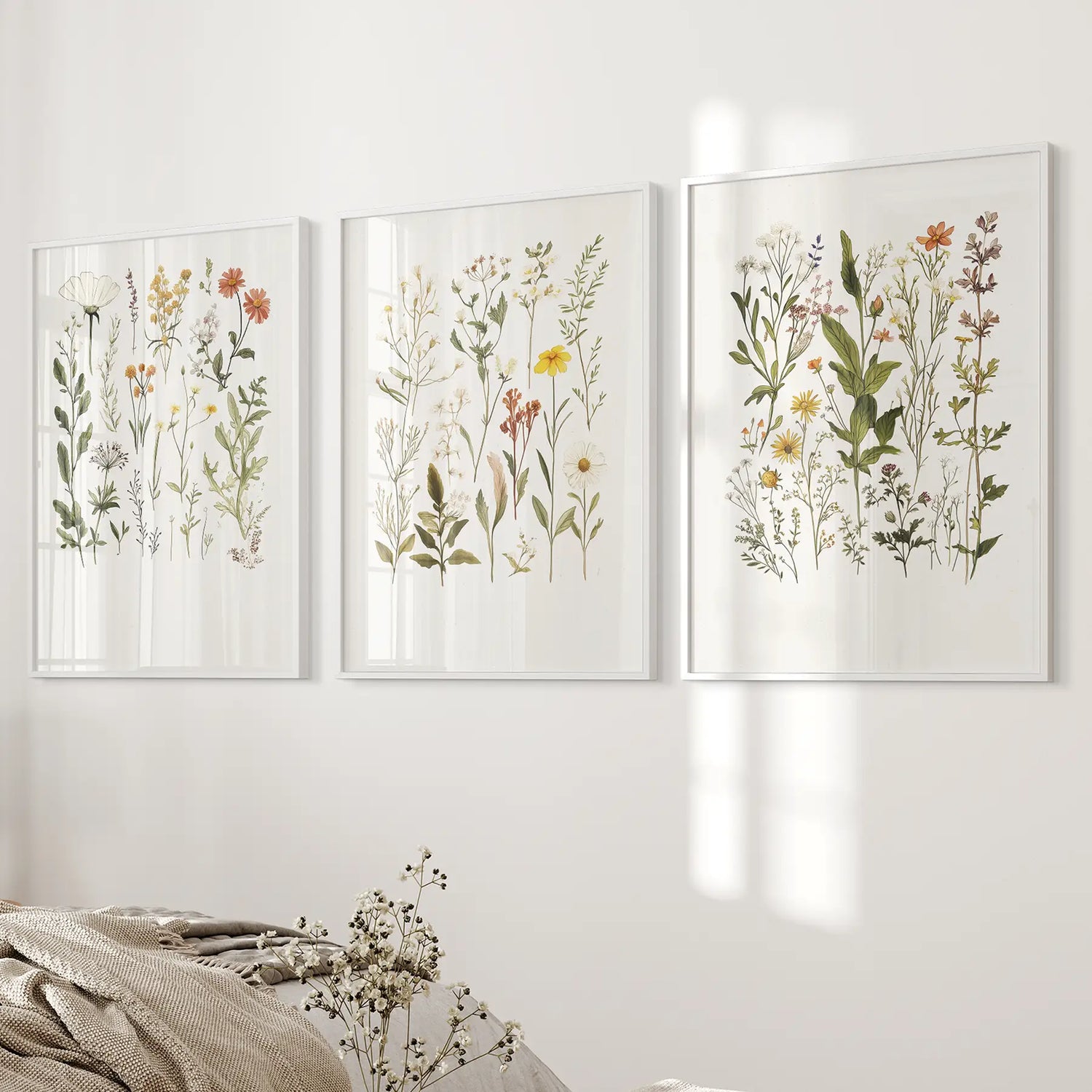 Watercolor Wildflower Floral Nursery Wall Art Set