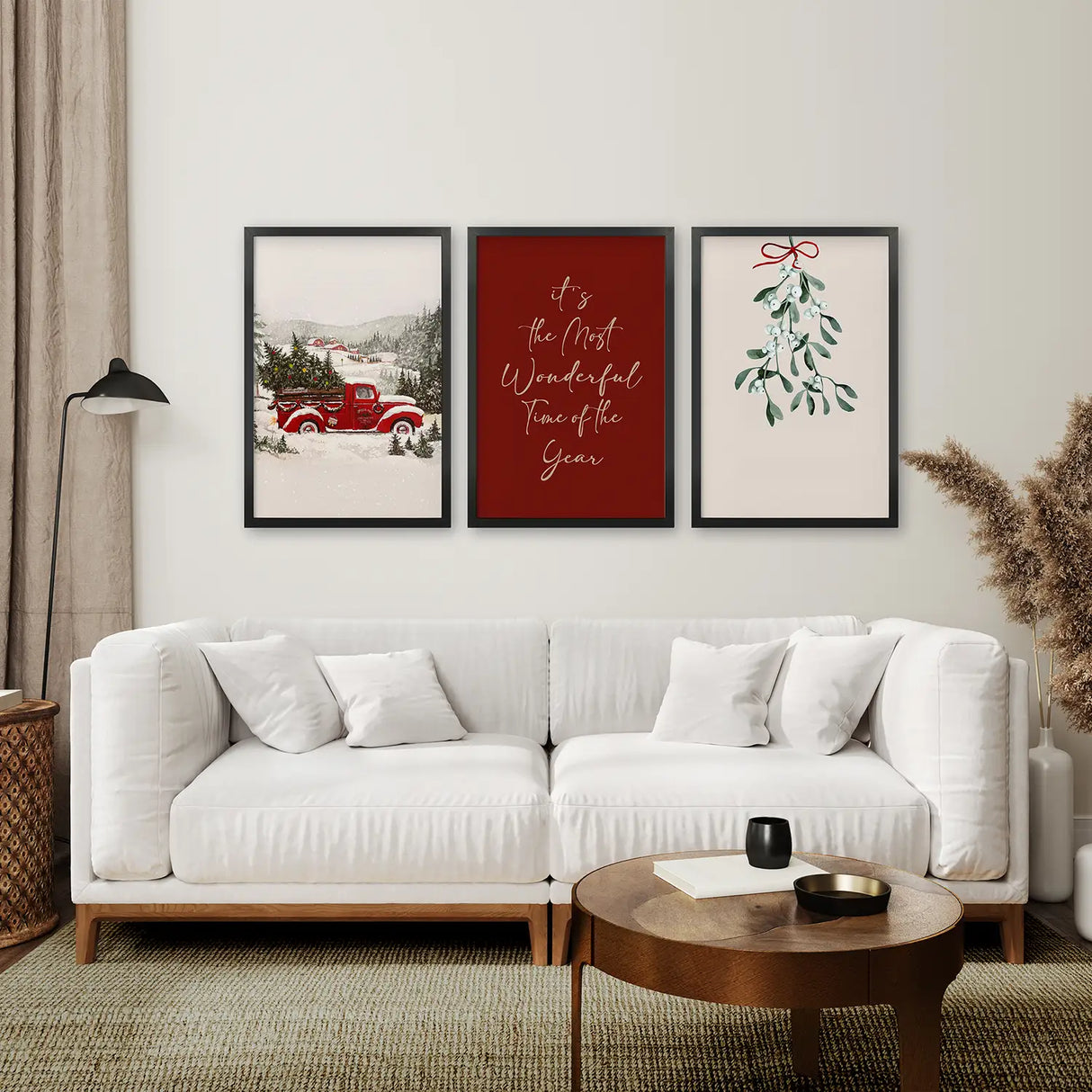 Winter Holiday Landscape Set Of 3 Wall Art