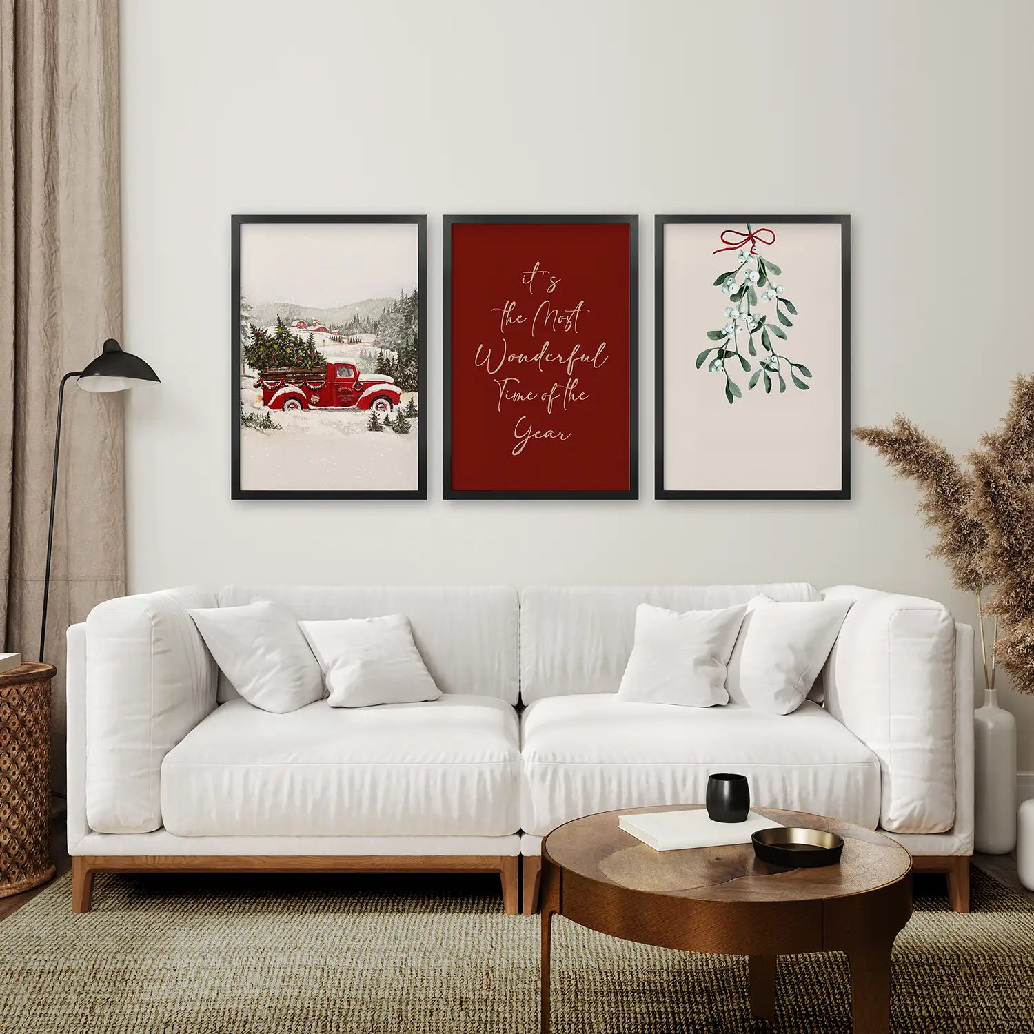 Winter Holiday Landscape Set Of 3 Wall Art