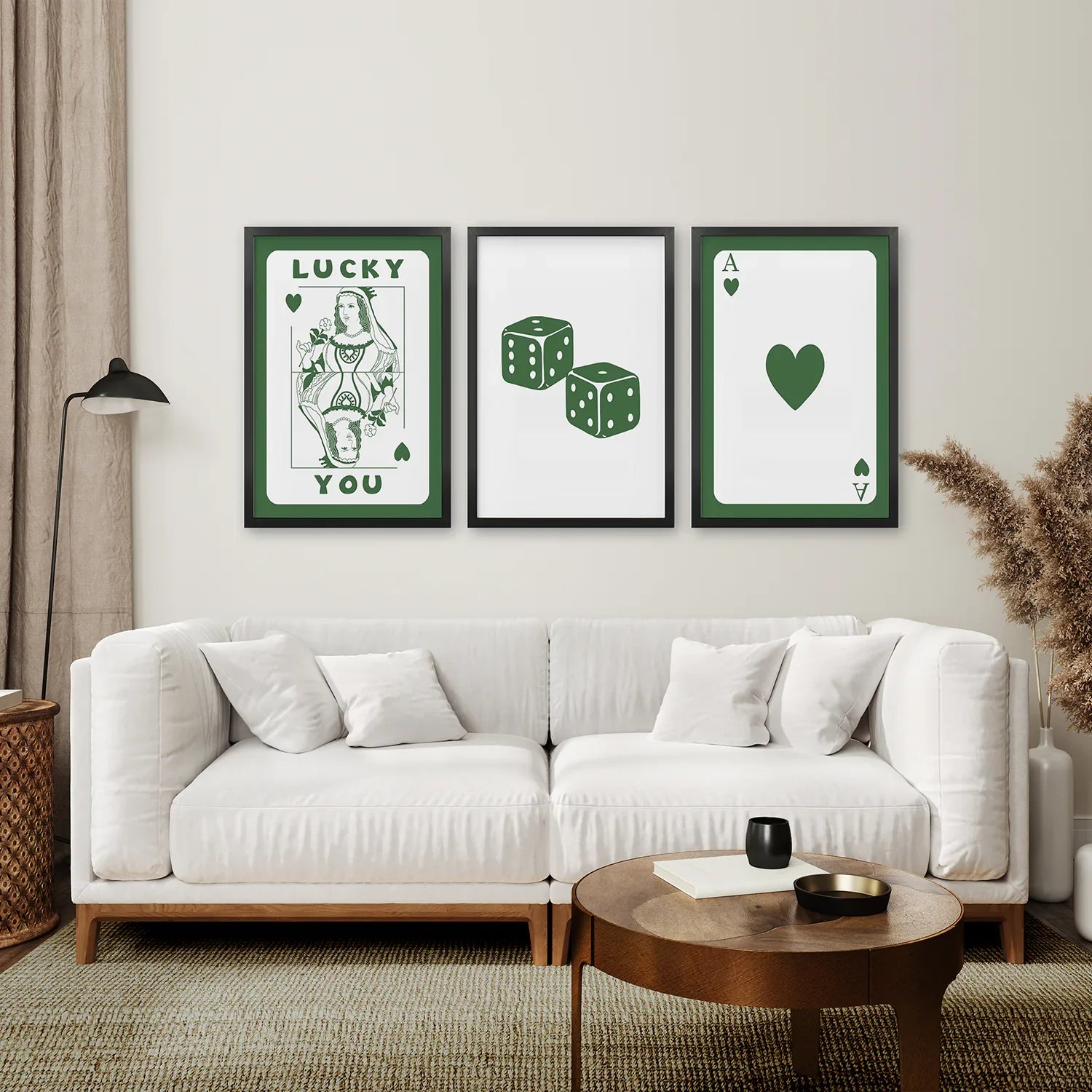 Vintage Poker Card Set of 3 Pieces Trendy Wall Art