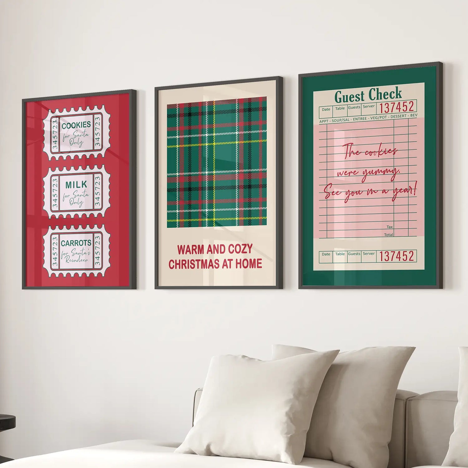 Cozy Seasonal Christmas Decor Wall Art Posters