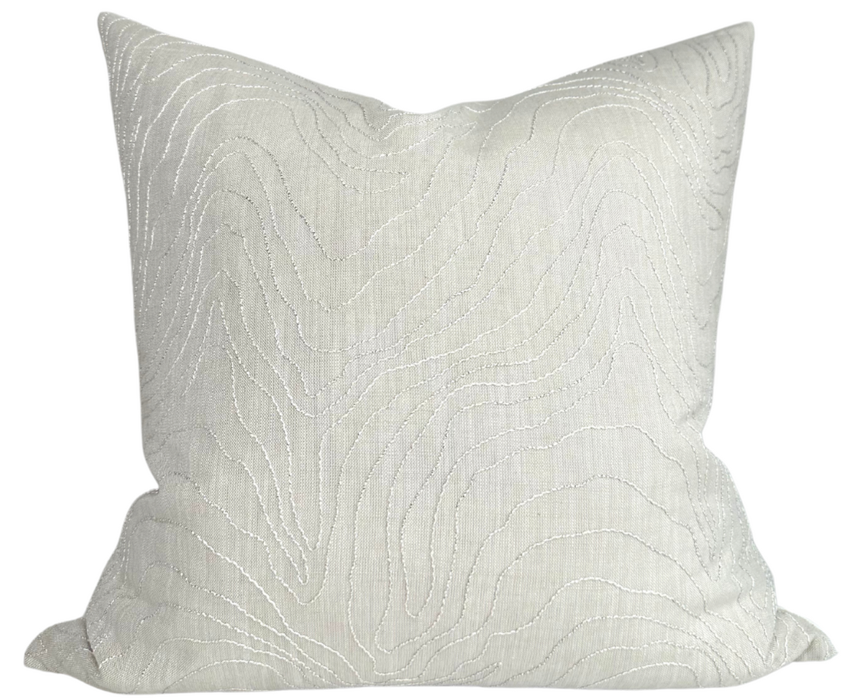 Formation Embroidered Pillow Cover in Oyster
