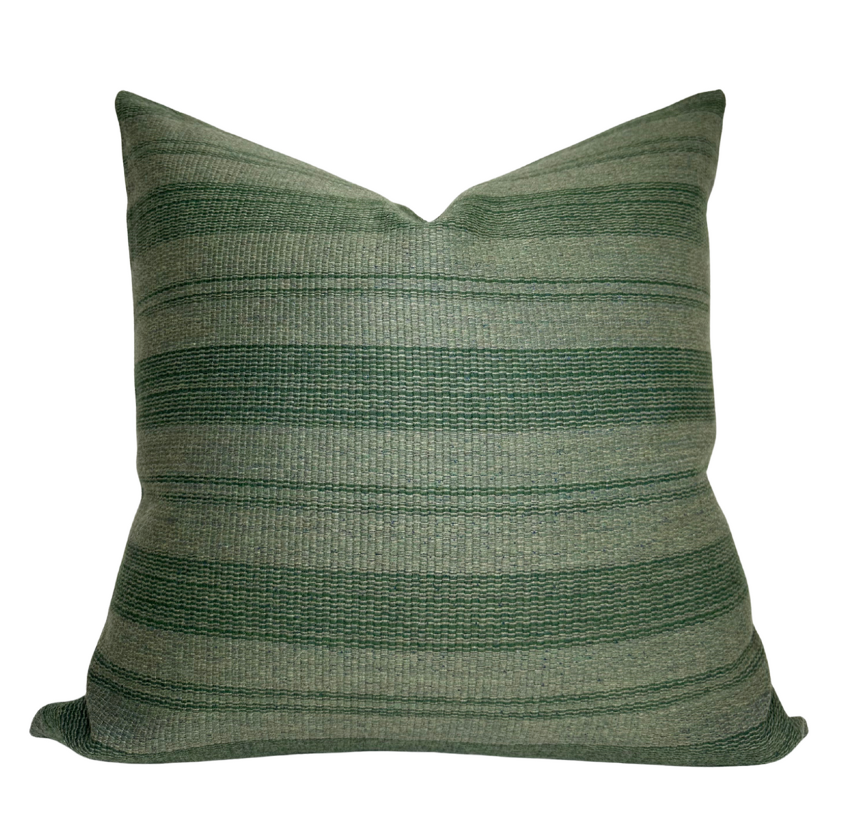 Striped Woven Pillow Cover in Forest Green