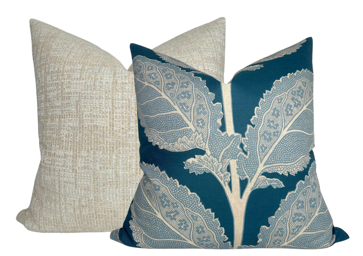 Lacinato Pillow Cover in Mineral Blue