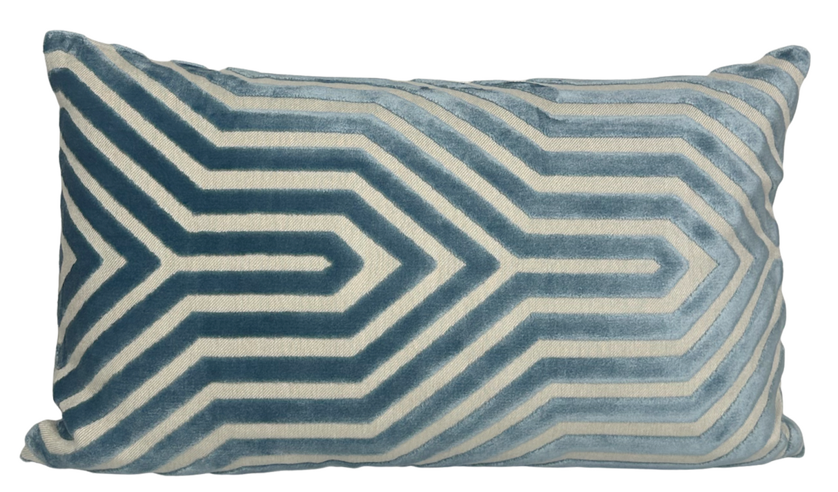 Vanderbilt Velvet Pillow Cover in Marine, Schumacher Textiles