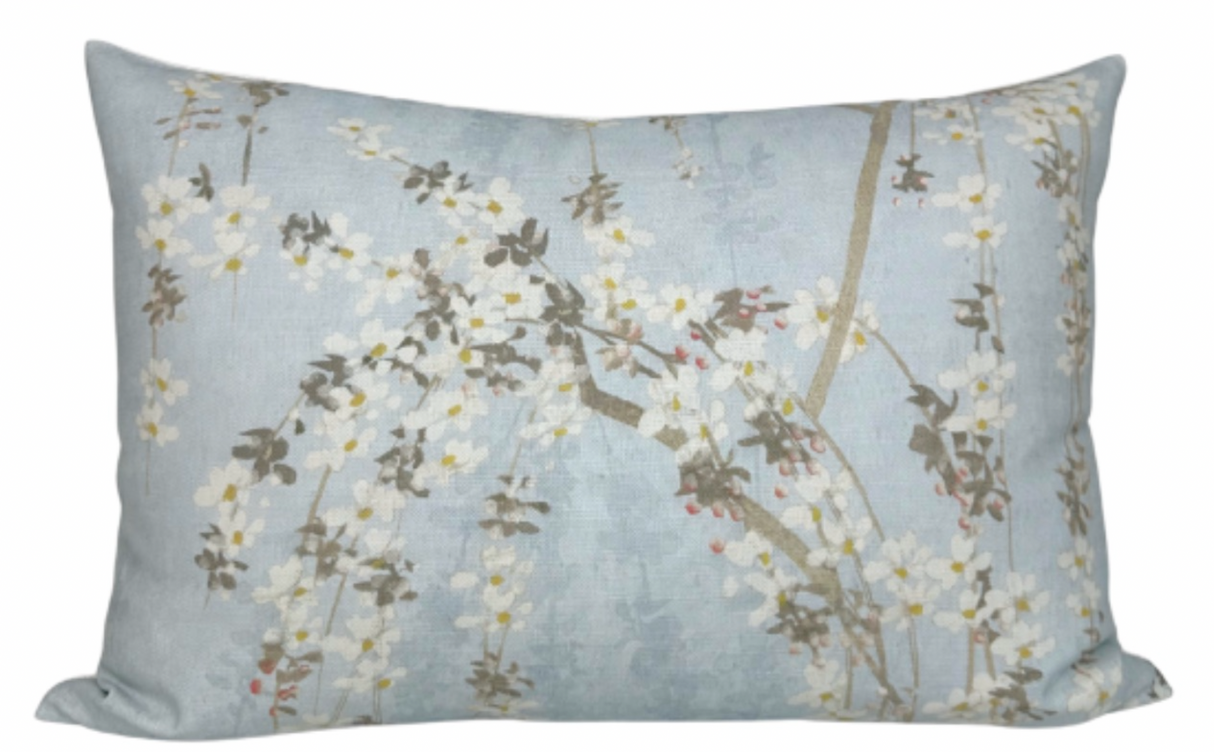 Weeping Blossom Pillow Cover in Blue