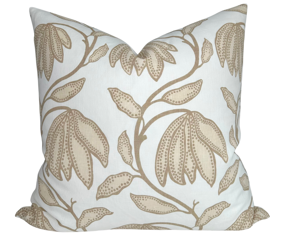 Desert Floral Pillow Cover in Birch Natural