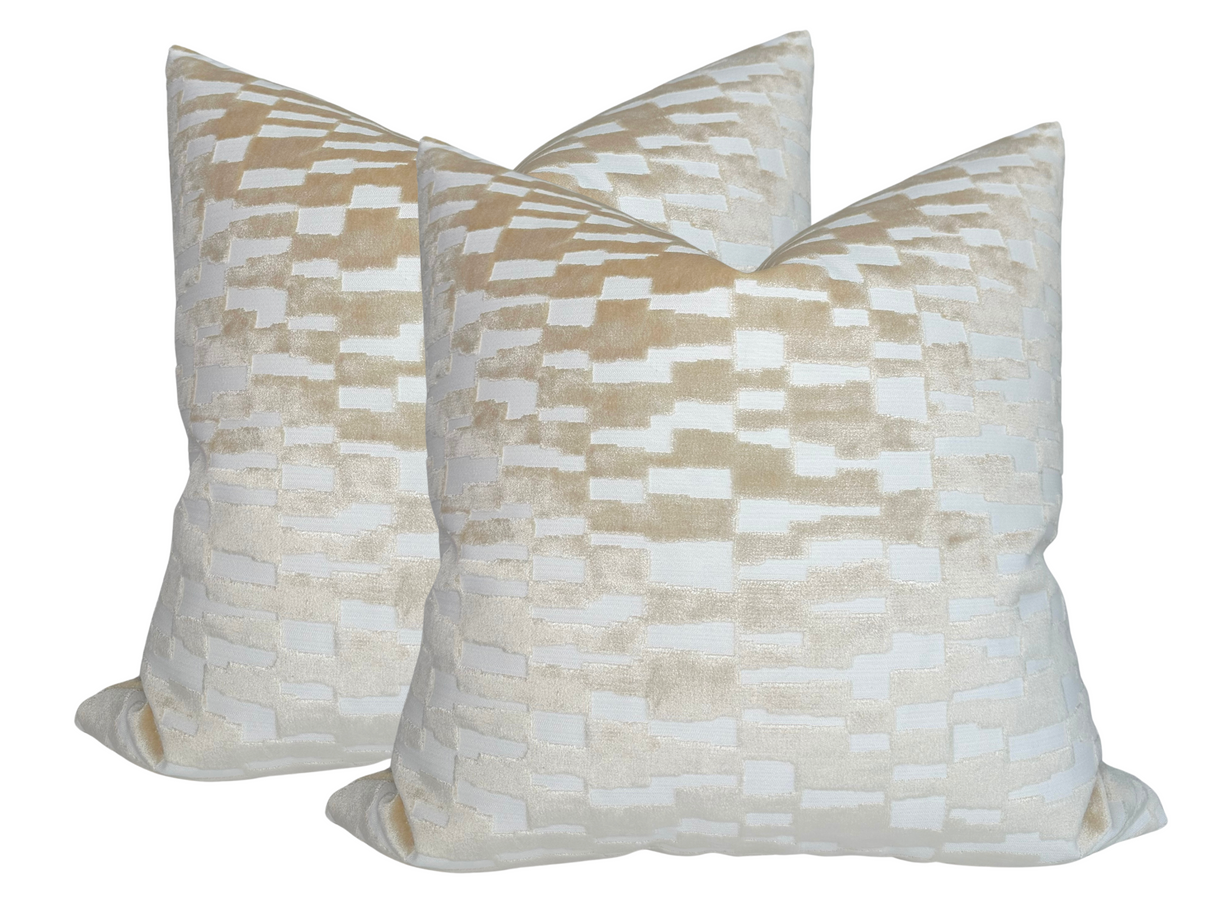 Mod Velvet Pillow Cover in Tan