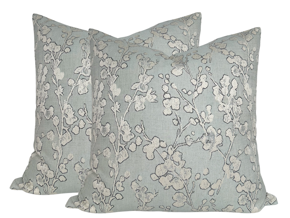 Aylin Floral Pillow Cover in Eucalyptus, Villa Nova Textiles