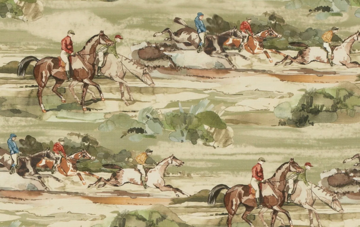 Morning Gallop Pillow Cover in Antique Green