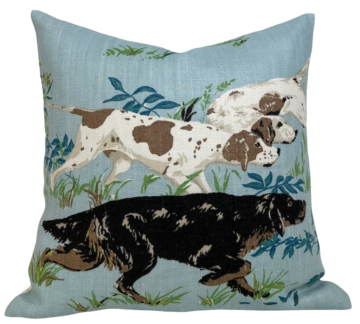 Pointers Pillow Cover in Sky Blue, Schumacher Textiles